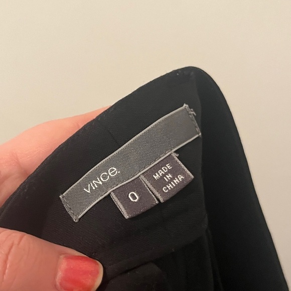 VINCE Strapping Trousers Black Low Rise Pants White Racer Stripe Size 0 - Picture 3 of 15